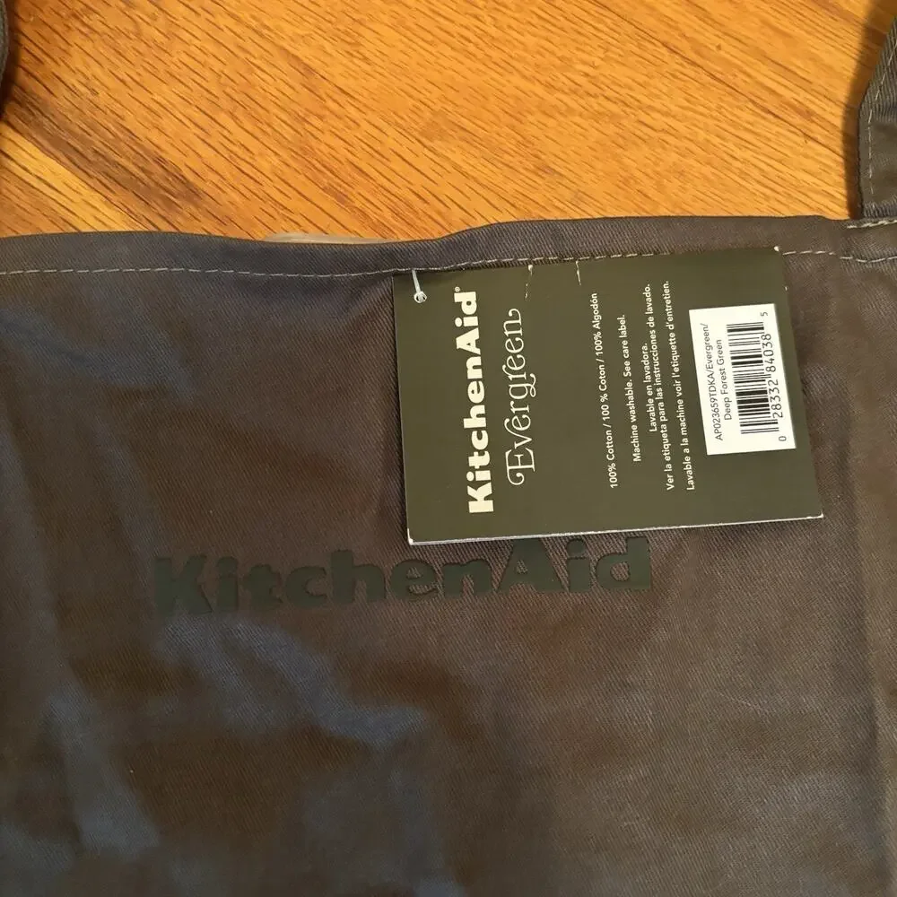 NWT KITCHENAID Apron New Evergreen 100% Cotton Kitchen Cooking Baking New